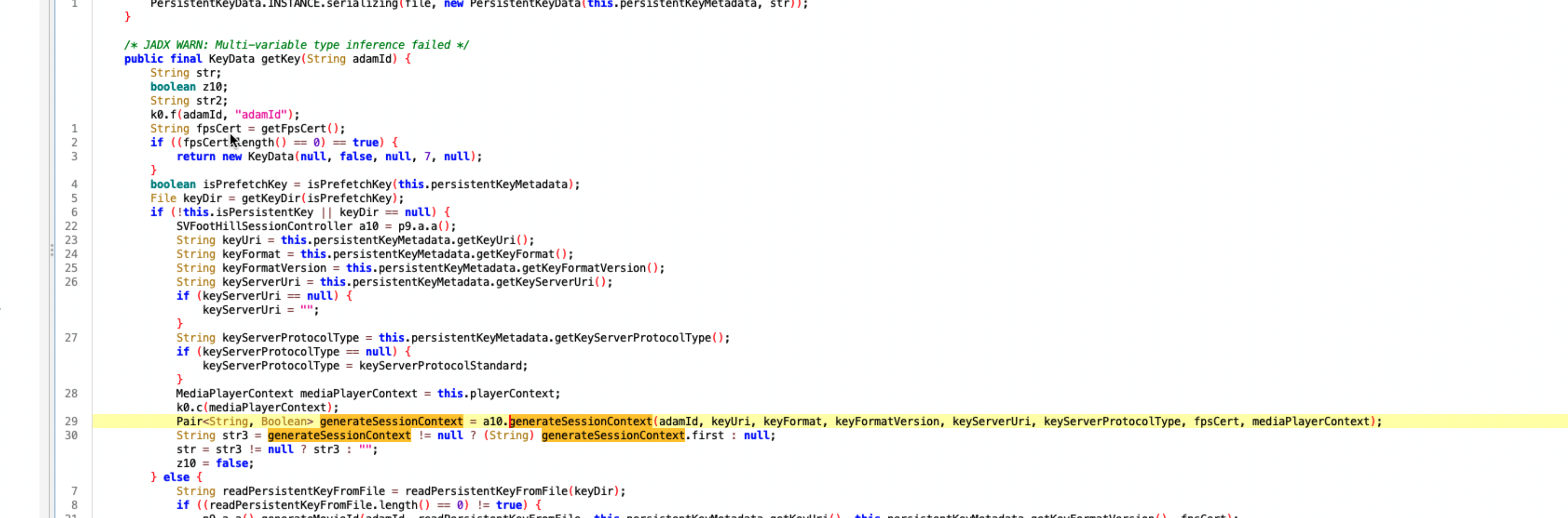 getKey() 源码中的 generateSessionContext